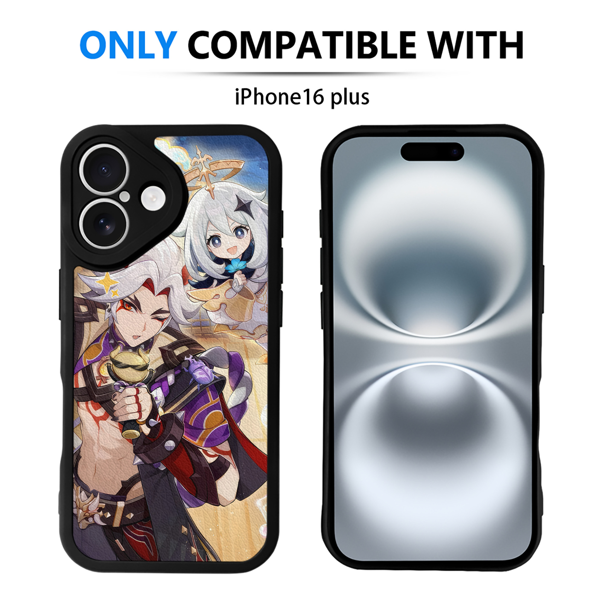 げんし神 genshin 【iPhone 16シリーズ対応】シリコンスマホケース（レザー調） 材質：シリコン